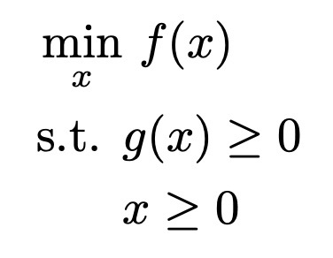 general form of a mathematical program