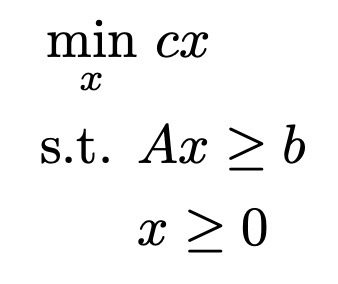 general form of a linear program